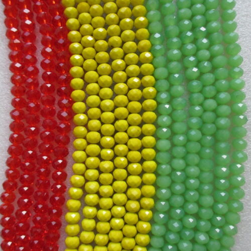 4mm 6mm 8mm Jamaica Beads Beautiful Faceted Rondelle Glass Crystal in Strings - Picture 1 of 5