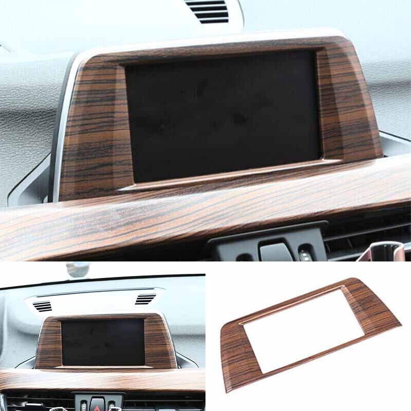 Car GPS Navigation Fit For BMW X2 F39 Wood Grain 2018-21 Cover Frame Decor Trim