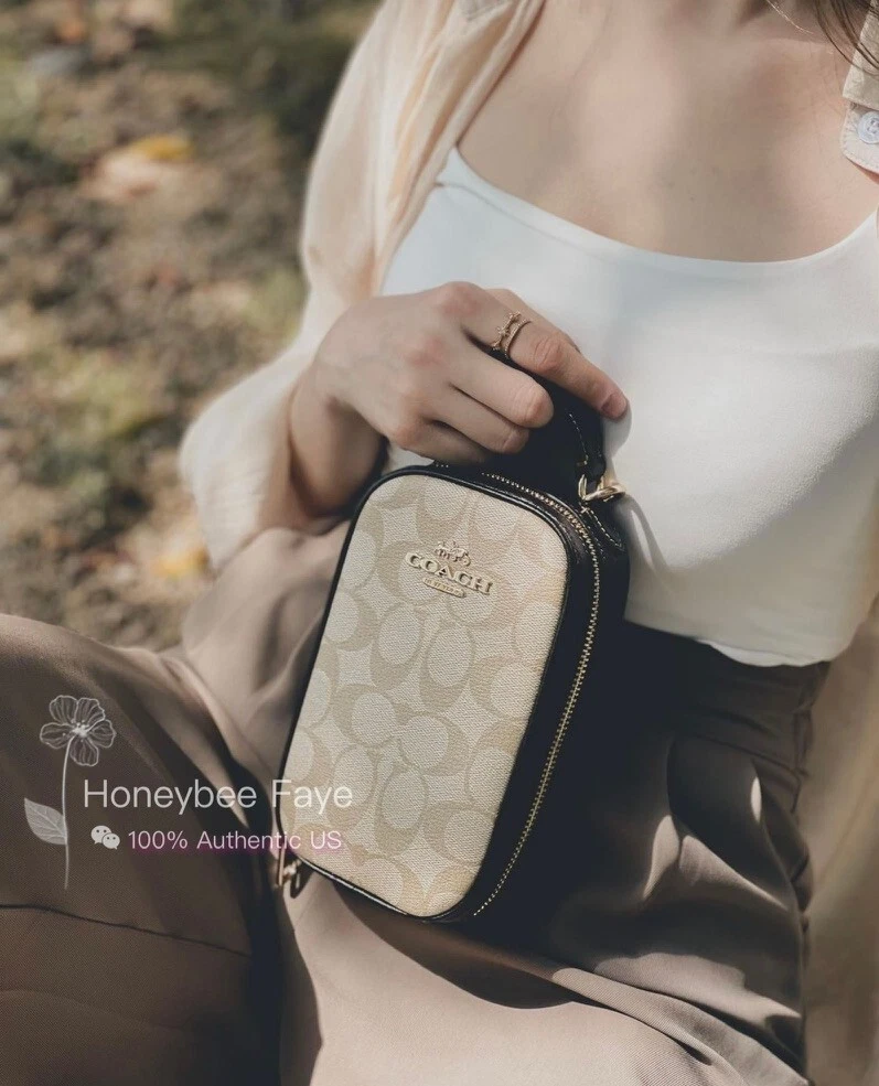 TELEFONO COACH EVA TRACOLLA BLOCCATO FIRMA CB852 NUOVO CON ETICHETTE molto popolare!