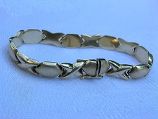 BEAUTIFUL 14K YELLOW GOLD HUGS  KISSES BRACELET - ITALY 11.0 grams