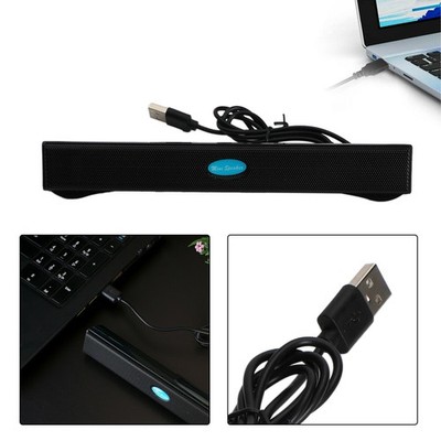 100HZ Wired USB Computer Lautsprecher Stereo Sound Bar für PC Laptop Schwarz