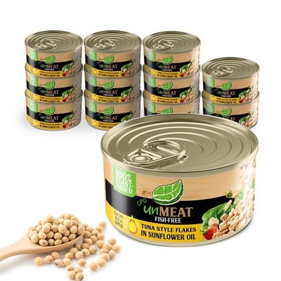 unMEAT Tuna Style Flakes in Sunflower Oil Vegan Meat (6.3 oz) 3, 6 or 12 Pack