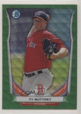 2014 Bowman Prospects Chrome Green Wave Refractor 8/25 Ty Buttrey #BCP30 sh7