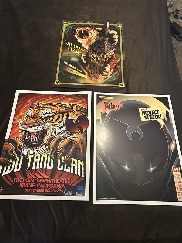 3 Wu-Tang Tour Posters Rare Signed and Numbered Crisp Corners Mint ConditionL@@K