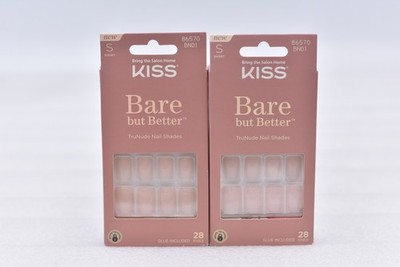 Lot of 2 Kiss Bare but Better BN01 Short False Nails - 28 Nails