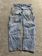 Vintage 90s Y2K Dickies Double Knee Denim Distressed Workwear Jeans Mens 32x32