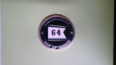 CHALLENGE COIN COMMANDER TASK FORCE 64 NAPLES, ITALY FORMIDABLE WILL OF FREEDOM