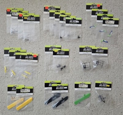 Eflite / Blade ~ mCP X ~ 27 Item Parts Lot ~ Skids, Frame, Rotors, Hardware, ect