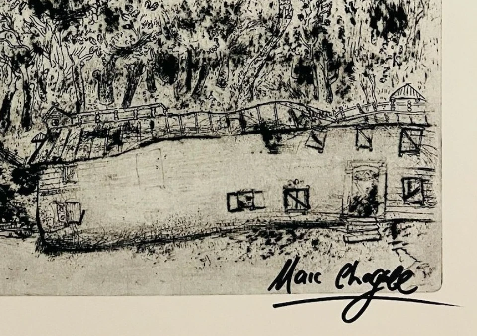 Impresión original firmada a mano por Marc Chagall con certificado de autenticidad y +$3.500 USD de valoración Foto 4 de 4