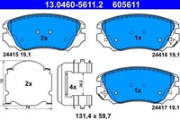 Bremsbelagsatz Scheibenbremse Ate 13.0460-5611.2 (1Satz-1Stk)