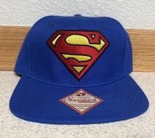 Superman BIOWORLD Snapback DC Comics Adult Flat Brim Baseball Hat Cap NWT