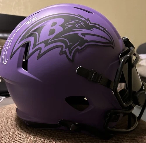 Ray Lewis Baltimore Ravens Signed Full Size Rep Rave Helmet Beckett COA