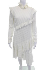 Philosophy Di Lorenzo Serafini Womens White Long High Neck Button Dress Size 46