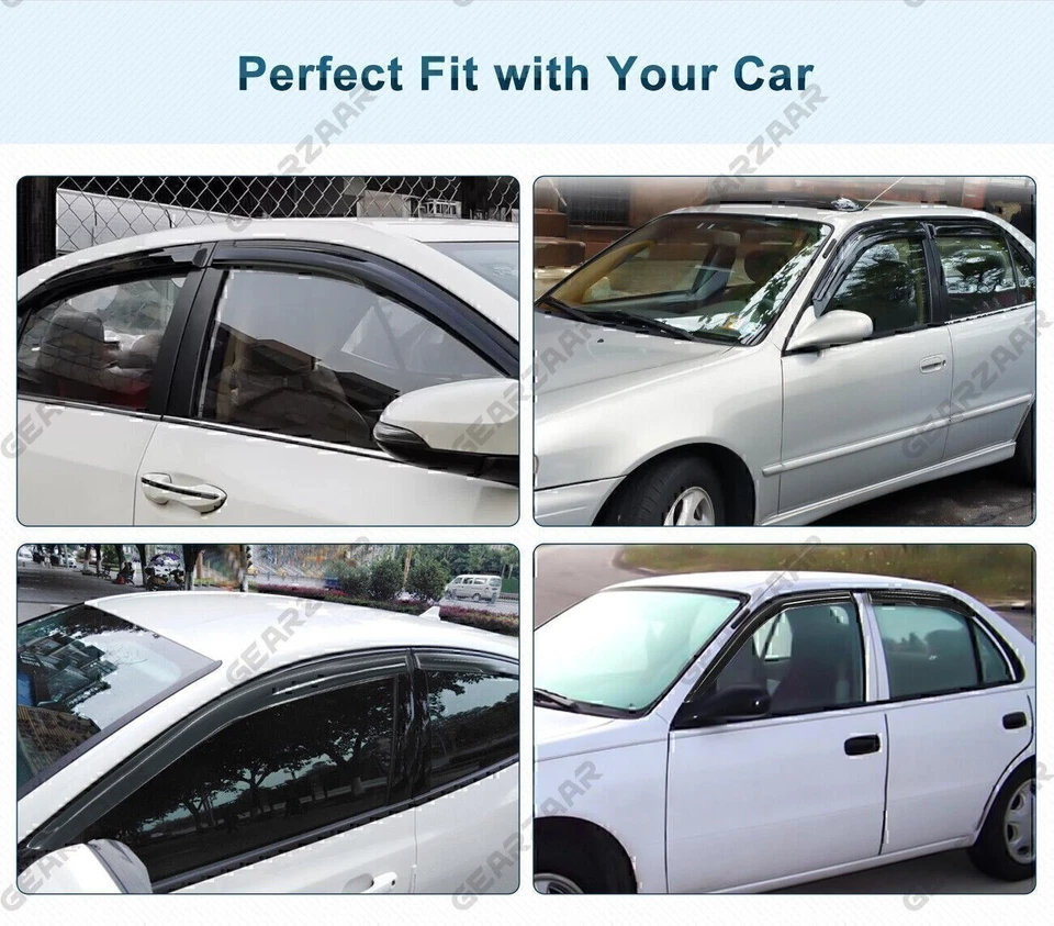 Se adapta a Toyota Corolla 1998-2002 puerta ventana visera ventilación sol/lluvia protectores deflector Foto 3 de 4