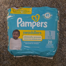 Pampers Swaddlers Size 1 Disposable Diapers, 20 Count, 8-14 lb