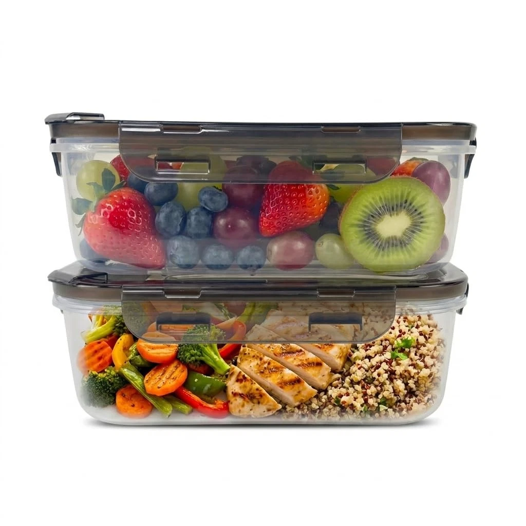 BPA-Plastic Airtight Food Storage Containers with Vented Lids, 2-Pack (5.9 Cu...