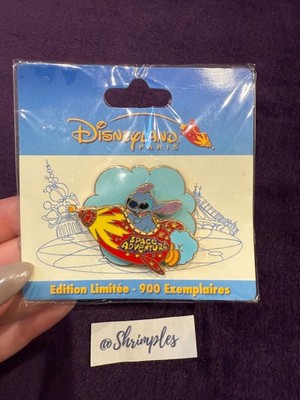 DISNEY PIN PARIS STITCH Space Adventure Rocket Ride NEW on Card LE 900 DLP