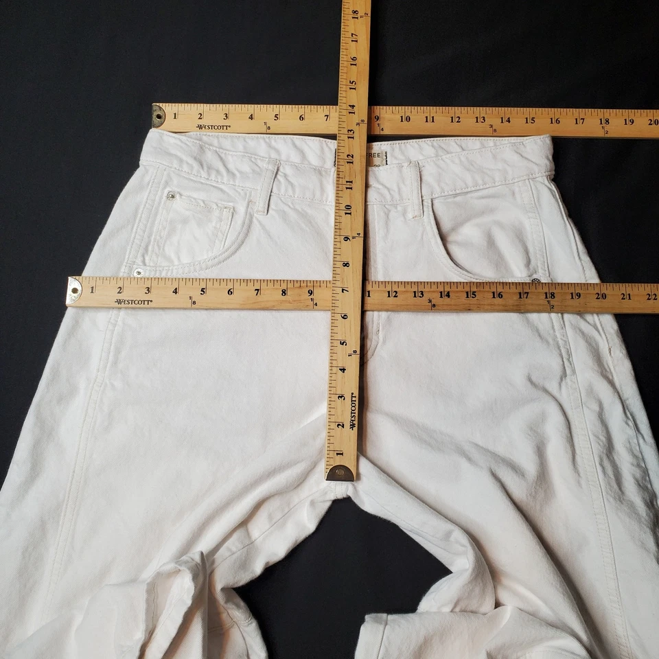 Free People X We The Free Women's Size 28 Good Luck Mid-Rise Barrel Jeans White - Image 2 of 4