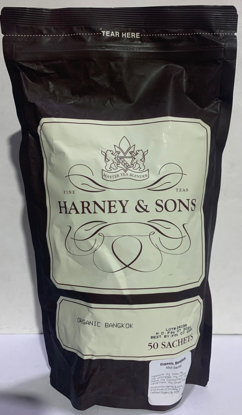 Harney & Sons Organic Bangkok, Bag of 50 Sachets (Exp: March 2026)