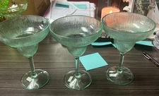 Set of 3 - green margarita plastic glasses