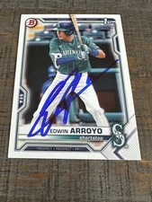 2021 Bowman 1st Edwin Arroyo Autographed Signed Auto Mariners Auto