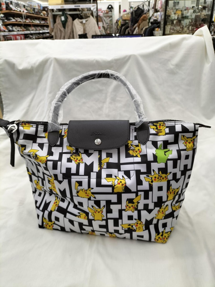 Longchamp Pokemon Pikachu Le Pliage L Tote Bag 1899HUT067 Black