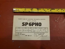 Vintage Ham Amateur Radio Card Postcard 1977 Aviation Tech. School Poland SP6PHO