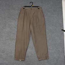 Brooks Brothers Trousers Womens 10 Brown Pleated Houndstooth Classic Business