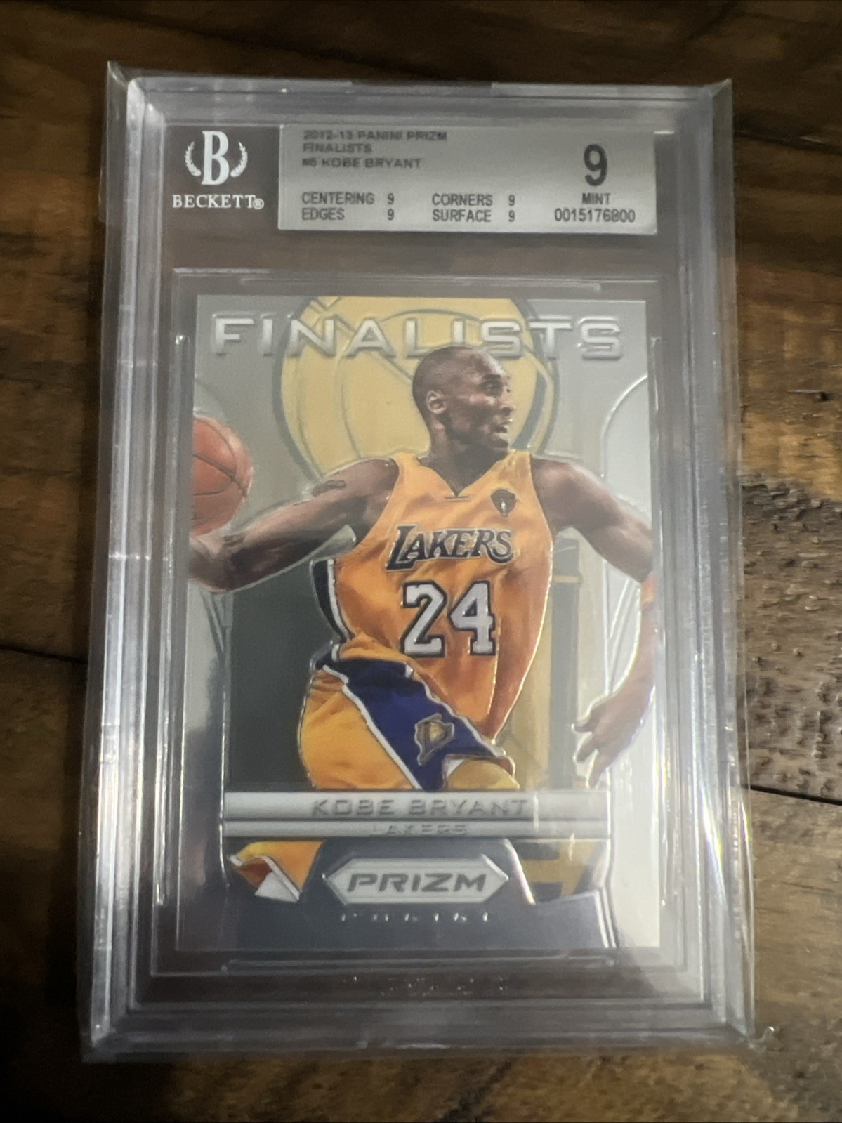 2012-13 PANINI PRIZM KOBE BRYANT FINALISTS INSERT#5 BGS 9 MINT RARE 1ST PRIZM