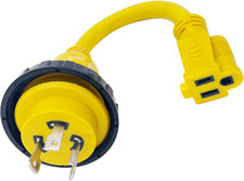 Marine  RV Cord STW Heavy Duty 125V 30 Amp Male NEMA L5-30P to 5-15R Female 15