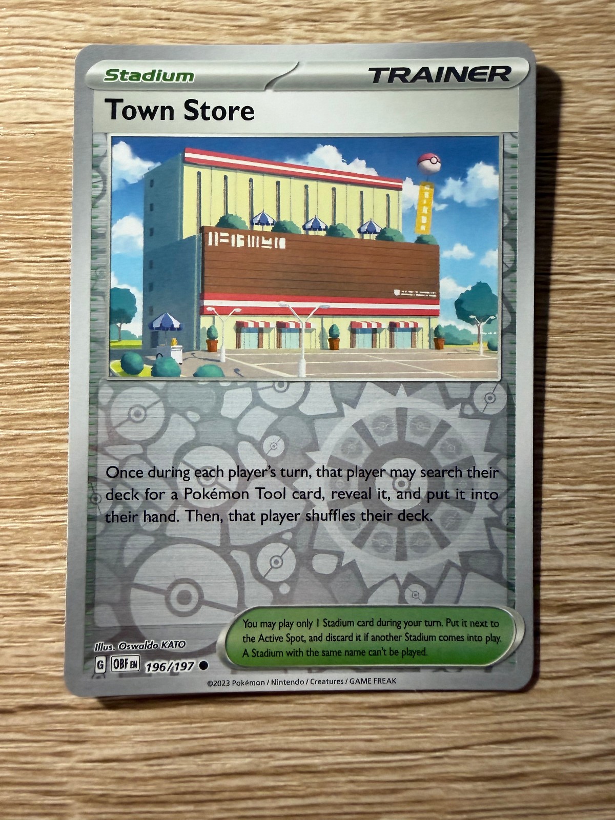 Pokemon Town Store 196/197 SV03: Obsidian Flames Reverse Holo.  Free Shipping!