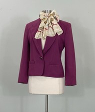 Petite Pendleton Plum Purple Cropped Women's Blazer - Size 8 - 37 Bust
