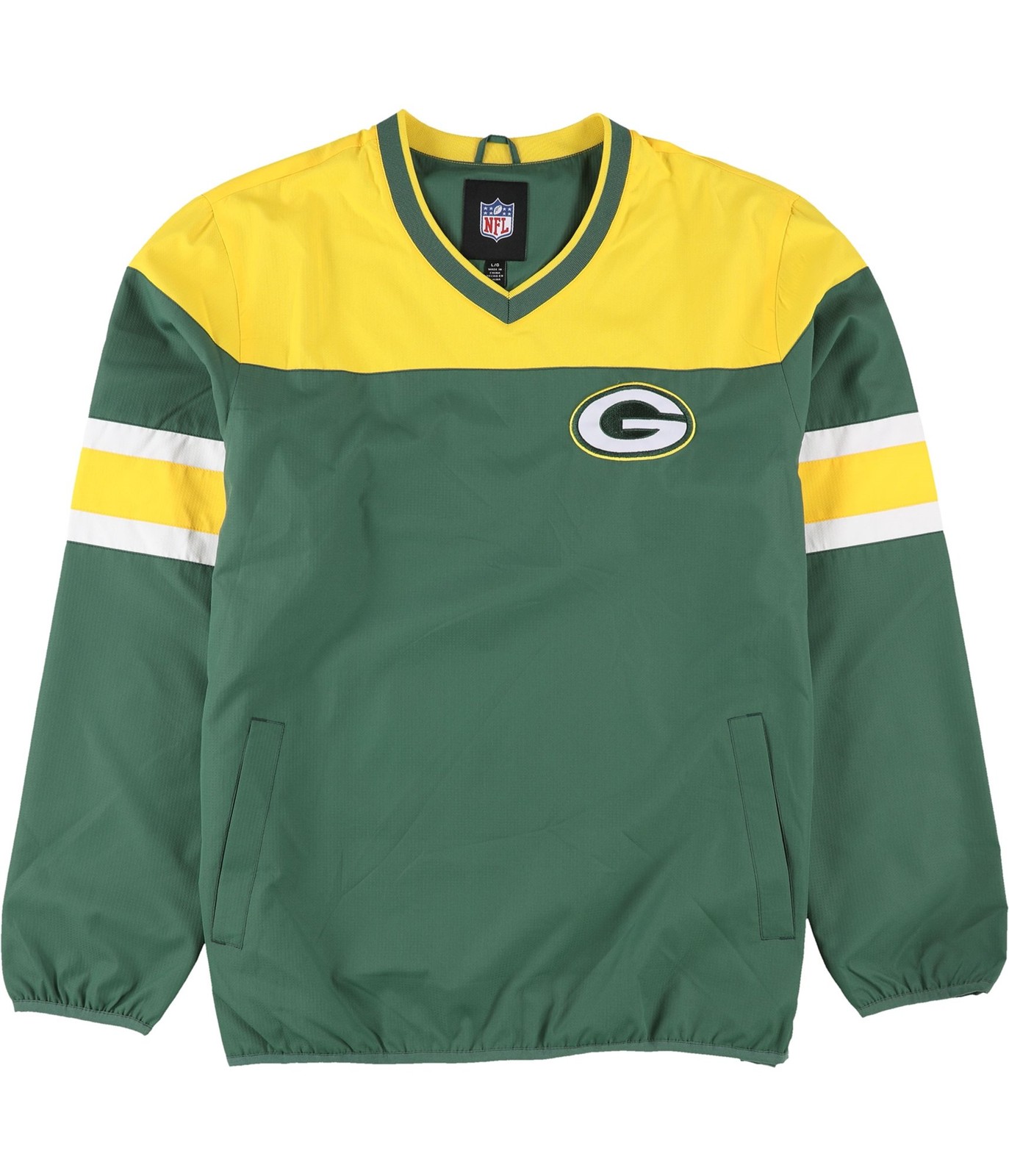 Спортивная мужская куртка-ветровка Green Bay Packers G-III зеленая большого размера 6890₽