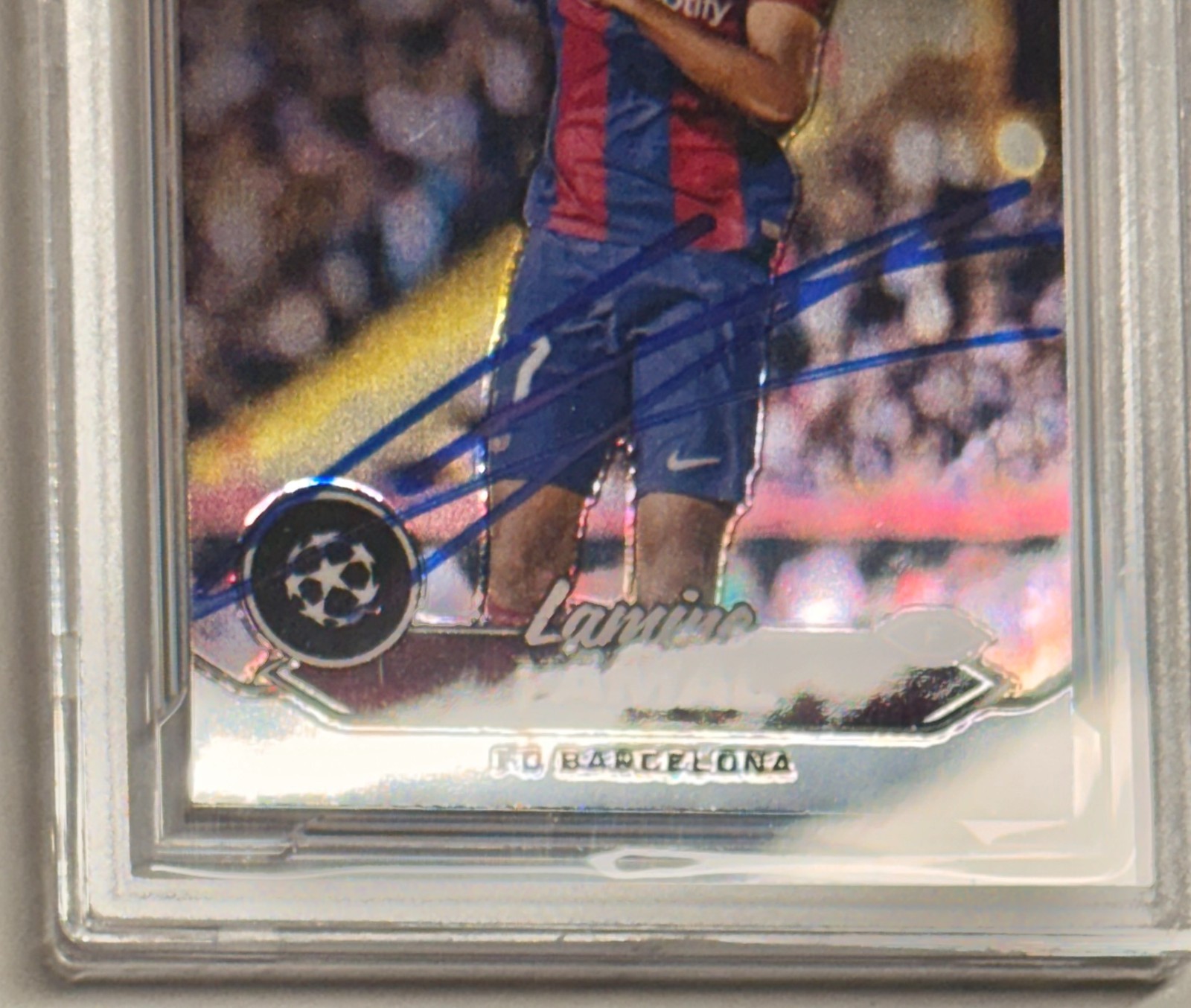 2023-24 Topps Stadium Club Chrome UCL #27 Lamine Yamal RC Beckett Authentic AUTO view 4