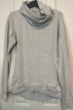 Lululemon Cowl Neck Pullover Sweatshirt Heather Gray Size 10 Side Zip Pockets