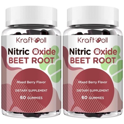Kraftvoll Nitric Oxide Beet Root Gummies   SugarFree Beet Chewables, Mixed Be...