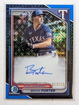 2024 Bowman Chrome Mega Box Brock Porter Blue Mojo Refractor Auto /150 #BMA-BP