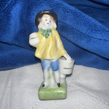 Antique Porcelain Miniature Occupied Japan woman holding water pill Dollhouse