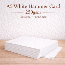40x A5 White Hammered Card 250gsm Textured Cardstock Craft Sheets Thick premium
