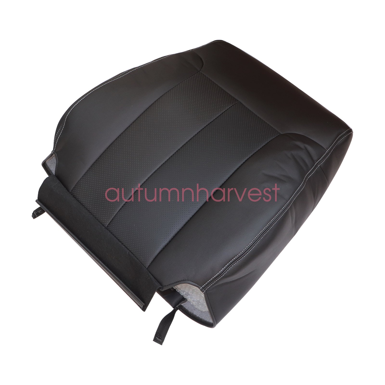 For 2009-2014 Ford F150 Front Bottom & Top Seat Cover Black + Headrest Cover