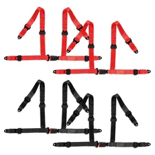 Black / Red Universal 4 Point Car Racing Seat Belt Adjustable Safety Harness Kit
