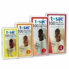T-Sac 100 pack Disposable Loose Leaf Tea Filter Infuser Bag - 4 Sizes Available