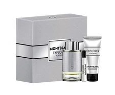 Mont Blanc Explorer Platinum 3.3 oz EDP Spray+ .25 EDP+ 3.3 gel Mens Set NIB