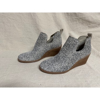 TOMS Cheetah Print Suede Wedge Tom s Suede cheetah Ankle Booties Size 7.5 Heel