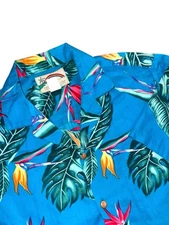 Paradise Found Hawaiian Shirt Bird of Paradise Floral Print Button Up