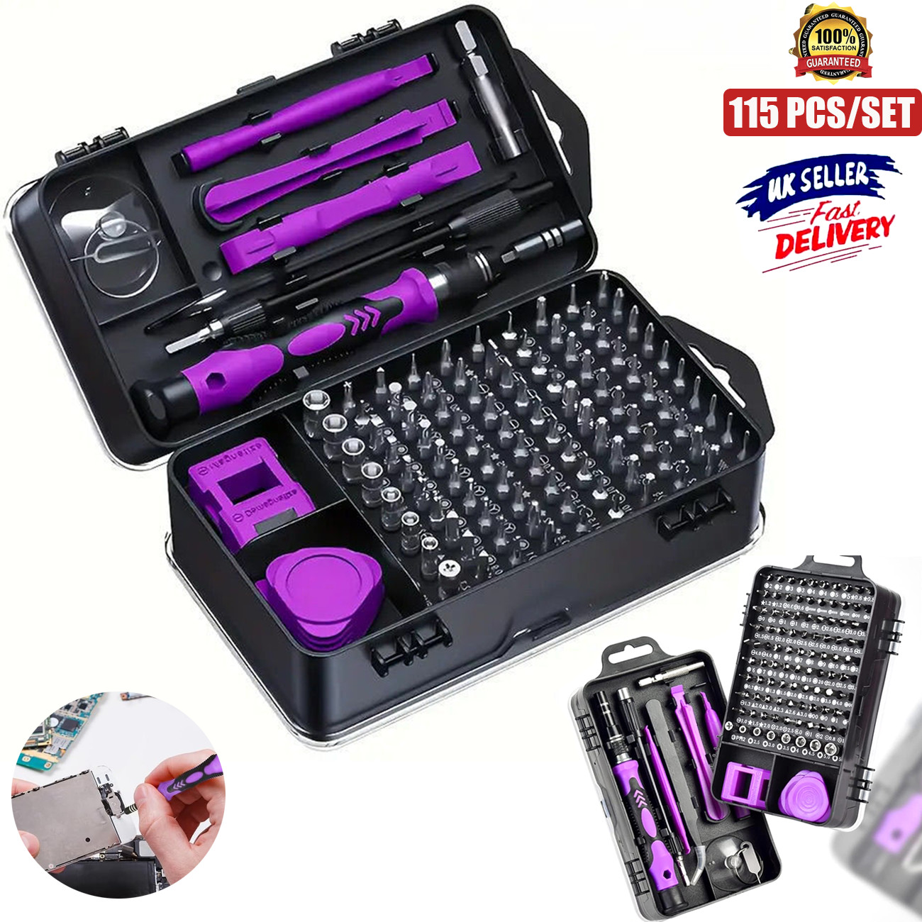 115 in 1 Magnetic Precision Screwdriver Set Computer Pc Phone Repair Tool Kit UK