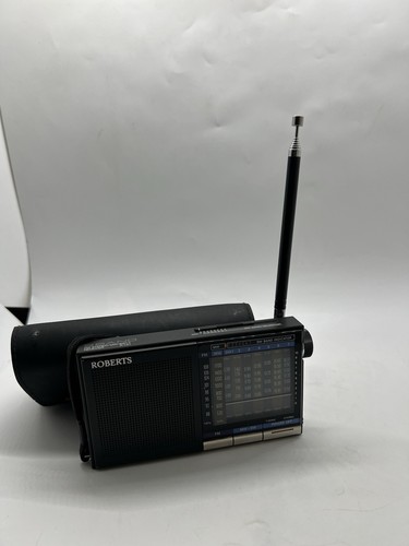 Roberts R101 Radio FM/MW/SW 9 Band Receiver Black Tested With Accessories