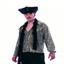 Disco Shirt - Black Sequin - Dance Fever - 70's - Men - Standard/One Size