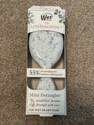 Wet Brush x Love Shack Fancy MINI Detangler Hair Brush English Ivy Blue New