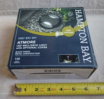 Hampton Bay Atmore Low Volt Black LED Outdoor Well/Deck Light, NEW